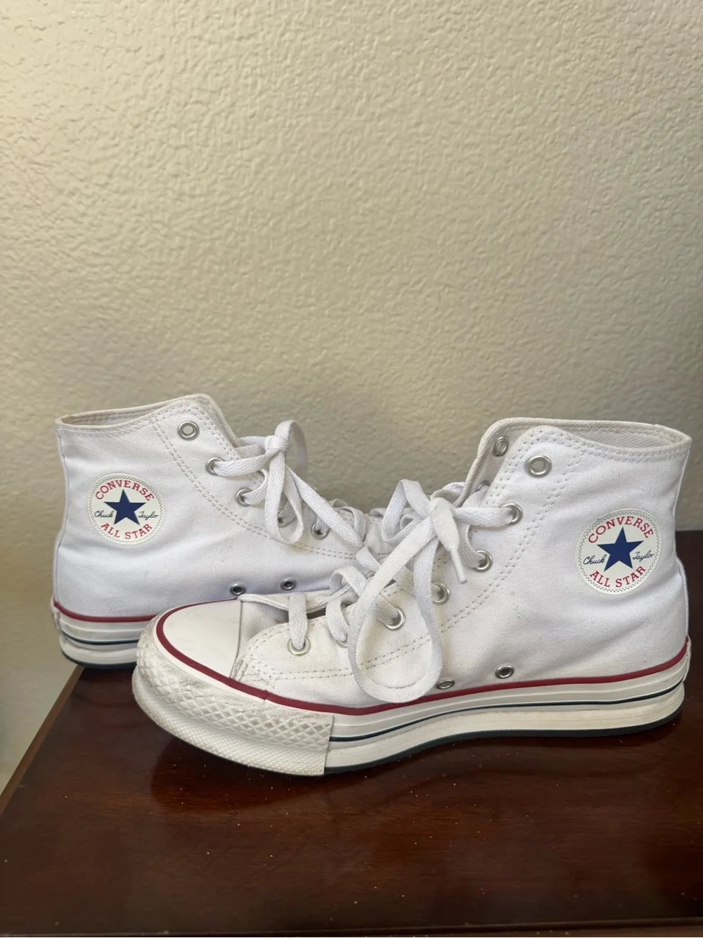 Youth Converse White High-Top Sneakers - youth 5.5
